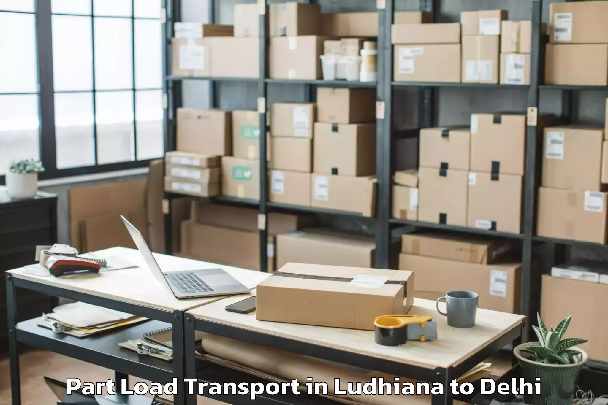 Top Ludhiana to Jamia Hamdard New Delhi Part Load Transport Available